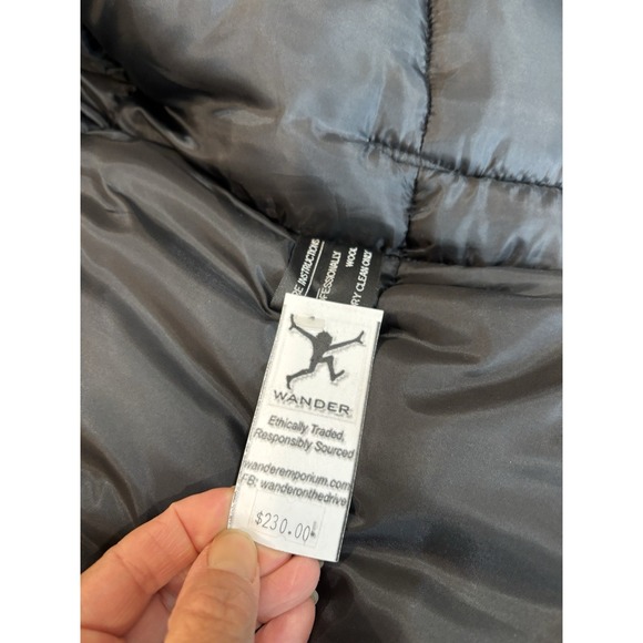 NWTO Harris Tweed Puffer Vest XL Mens 100% Wool Herringbone Grey Black Tweed - Picture 6 of 10